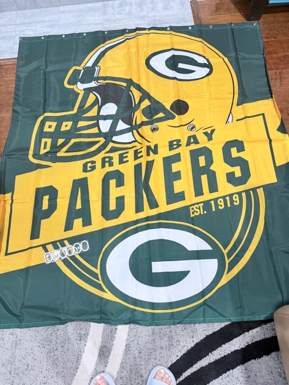 Green Bay Shower Curtain for Bathroom Shower Curtains, Size: 66 in X 72 in